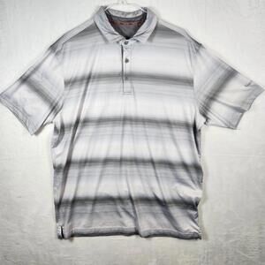 Walter Hagen Short Sleeve Polo Shirt White Striped Size‎ Large